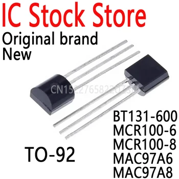 100PCS Новые и оригинальные BT131 MCR100-6 97A6 97A8 100-6 TO-92 Симисторы ИС BT131-600 MCR100-6 100-8 MAC97A6 MAC97A8
