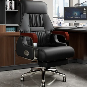 Arm Эргономичный офисный стул Акцентный массаж Кожаное удобное кресло Домашний офис Rolling Sillas De Oficina Офисная мебель