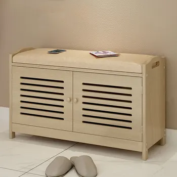 Современный с дверцей шкаф для обуви Входной деревянный шкаф вертикальная стеллаж для обуви гостиная со скамейкой для хранения Мебель для дома