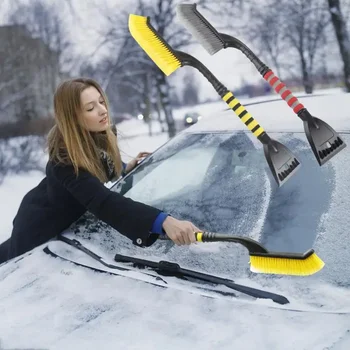 Зимняя съемная автомобильная снегоуборочная лопата с ручкой из пенопласта EVA Автоматическая щетка для очистки Скребок для льда Авто Лобовое стекло