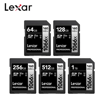 Lexar SD-карта Флэш-память 64 ГБ 128 ГБ 256 ГБ 512 ГБ 1 ТБ Видеокарта 1066X C10 U3 V30 MAX Чтение в 160 МБ/с Видеокарта 4K Memory