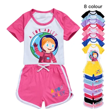 A для Adley Девочки Мальчики Летняя одежда Комплект Детская спортивная футболка + брюки Комплект из 2 предметов Детская одежда Удобные наряды Пижамы