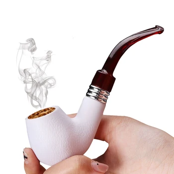 Прочная классическая белая курительная трубка Meerschaum Прочные табачные сигареты Сигарные трубки Лучшие подарки для мужчин