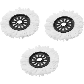  3 комплекта из микрофибры Spin Mop Heads Refills для универсальной 360-градусной спин-волшебной головки круглой формы Ручка спин-швабры