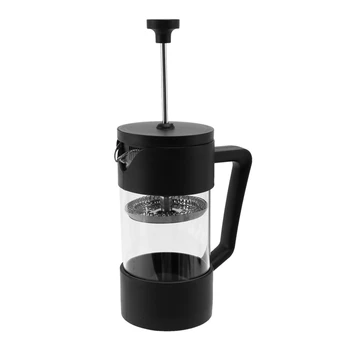 5X Кофеварка и чайник с френч-прессом, кофепресс из утолщенного боросиликатного стекла, не ржавеющий и безопасный для мытья в посудомоечной машине, черный