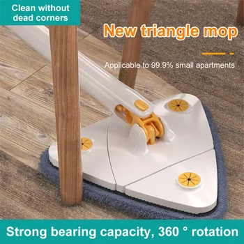 Инструменты Spin Dry Mop Поглощение на 360 ° Регулируемая влажная вода Использование пола Вращающийся треугольник для уборки дома и сжатие телескопический