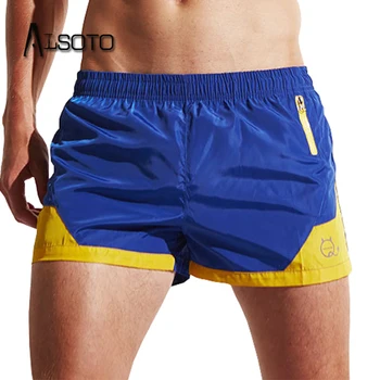 ALSOTO Летние мужские быстросохнущие пляжные шорты Сексуальная доска для серфинга Однотонные спортивные шорты Карманные удобные дышащие брюки