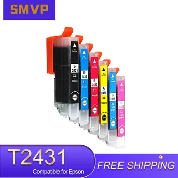 6PCS T2431 T2436 Совместимый чернильный картридж для принтера Epson XP-750 XP-760 XP-850 XP-950 XP-860 XP-55 XP-760 XP-960 с чипом