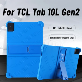 для TCL Tab 10L Gen2 10,1-дюймовая кожа 4 угла Противоударные подушки безопасности TCL 8492A Мягкая силиконовая регулируемая подставка Точная крышка