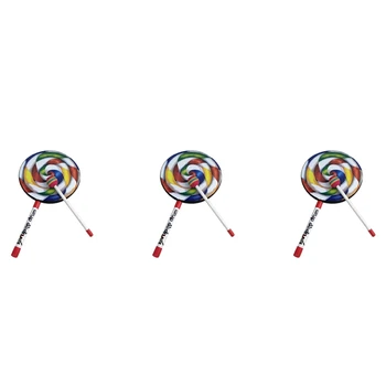 3X Lollipops Pattern Красочный барабанный перкуссионный инструмент для детей Детский сад Музыкальное образование Раннее образование