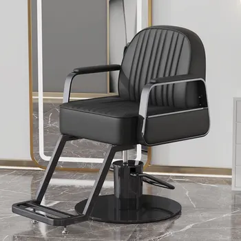 Салон макияжа Парикмахерские кресла Кресло с откидной спинкой Вращающееся профессиональное парикмахерское кресло Роскошная мебель для салона красоты Sillon De Barbería