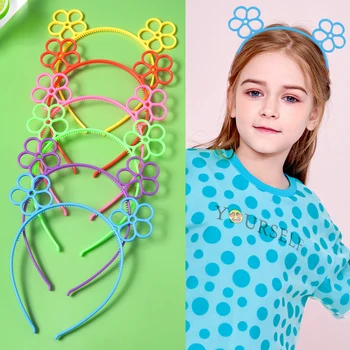 Новые красочные цветочные повязки на голову Милые детские праздничные повязки на голову Пресс Экологически чистый материал Аксессуары для волос