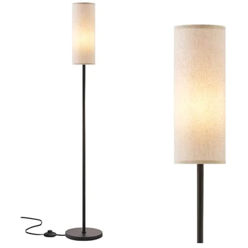  светодиодный торшер с 3 цветами лампочка E27 с регулируемой яркостью лампа для чтения льняной абажур для спальни гостиной офис