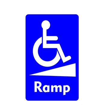 Пандус для инвалидных колясок Знак уведомления Инвалид Водонепроницаемые автомобильные наклейки Стайлинг Наклейки Окно Винил Салон автомобиля ПВХ 15 * 9 см