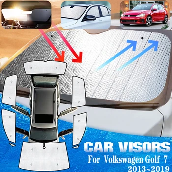 Затенение автомобильных окон для Volkswagen VW Golf 7 Golf7 Mk7 5G 2013~2019 Автомобильные солнцезащитные козырьки Затенение окон Солнцезащитный козырек Аксессуары для козырька