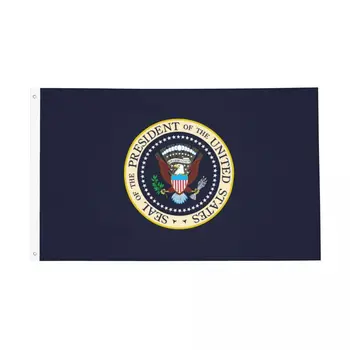 США Президент Печать Логотип Флаг Прочный Наружный Баннер Голосование Президента Голосование Дональд Трамп Всепогодная домашняя комната Стена общежития 3x5 футов