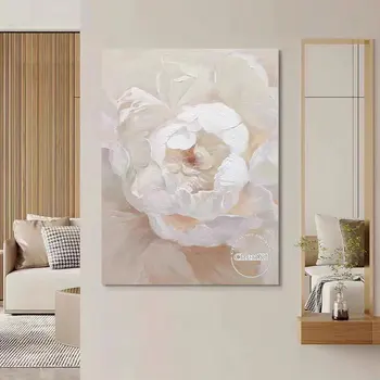 мастихин белый цветок ручной работы абстрактные настенные ковры масляная живопись произведения искусства современный отель декоративный элемент роскошный холст искусство