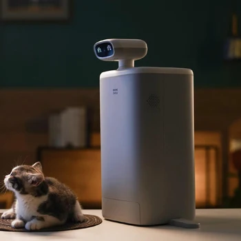  Управление приложениями Интеллектуальная автоматическая кормушка для домашних животных Диспенсер для медленно сухого корма для кошек и собак Контейнер Умная автоматическая кормушка для домашних животных с камерой