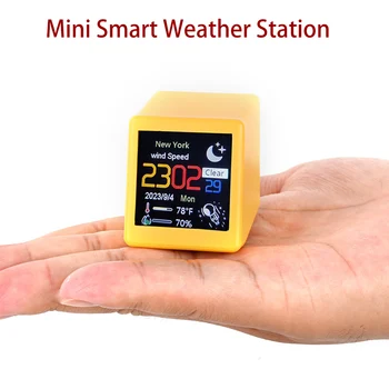 MINI Часы станции прогноза погоды Smart WIFI для украшения игрового рабочего стола. DIY Милые GIF-анимации и электронный альбом