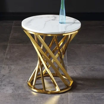 креативный мраморный журнальный столик гостиная диван приставной столик рама из нержавеющей стали центральный стол домашняя мебель простые торцевые столы