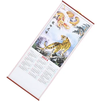 Традиционный китайский календарь Свиток Подвесной календарь Висячий календарь Год Дракона Календарь Офис Имитация Бамбук