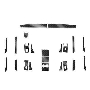 22PCS Декоративная наклейка для интерьера автомобиля 5D Глянцевая отделка из углеродного волокна Стильная защита для Tesla Model 3 2019 2020