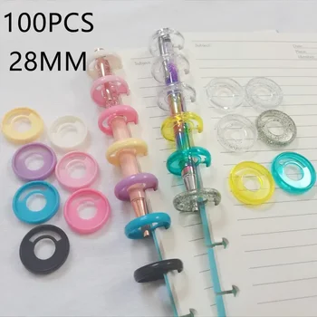 100PCS28MM цвет может быть вставлен в отверстие для гриба, пластиковое кольцо для переплета, кнопка для переплета с отверстием для гриба, переплет, компакт-диск.