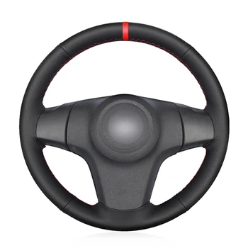 Черный чехол на руль автомобиля из искусственной кожи для Chevrolet Niva 2009-2017 (3-спицевый) Vauxhall Corsa (D) Opel Corsa (D)