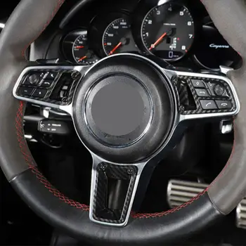 Для Porsche Macan 2014 - 2020 Panamera Cayenne 718 911 918 Декор салона автомобиля Рулевое колесо Крышка кнопки Отделка рамки Аксессуары