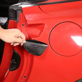 Для Chevrolet Corvette C7 2014-2019 Настоящая дверная ручка автомобиля из углеродного волокна Крышка чаши Наклейка Накладки Автомобильные аксессуары