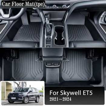 TPE Автомобильный коврик для Skyworth EV6 Skywell ET5 2021 2022 2023 2024 Универсальная кожаная подставка для ног LHD Роскошный ковер Автоаксессуары