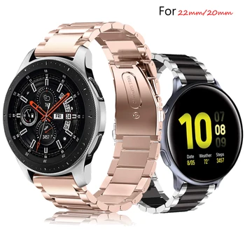 20/22 мм ремешок для часов Samsung Galaxy Watch 3 / Active2 браслет из нержавеющей стали amazit gts2 / pace Huawei GT 2/2e/pro 46/42 мм