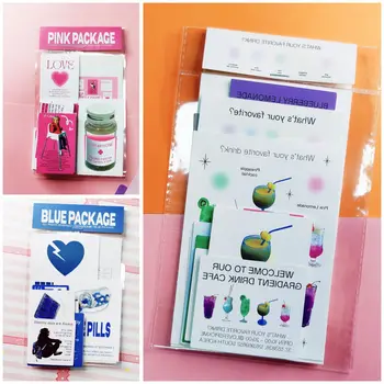 корейский розовый синий наклейки набор карт справочник фото декоративные студенты офис канцелярские товары подарки DIY материал