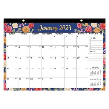Настольный календарь на 2024 январь 2024 г. - июнь 2025 г. Настольные календари Ежемесячные страницы 17x12 дюймов 2024-2025 Ежемесячный планировщик для домашнего офиса