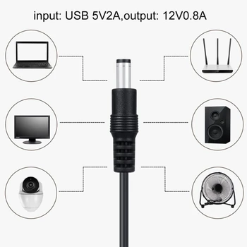 USB-кабель для зарядки и повышения мощности 5 В на 12 В постоянного тока Повышающий кабель USB-преобразователь