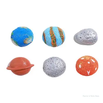 M17F 6 шт. Для креативных тем Meteorite Planet Theme Набор металлических кнопок Уникальные 3D фотографии Заметки Файлы Прихватки для большого пальца Набор вешек для