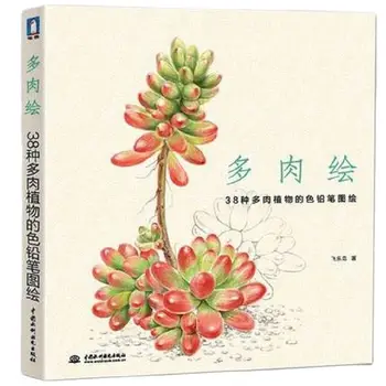 Китайский альбом для рисования карандашом 38 видов суккулентных растений живопись цветной карандашный рисунок артбук Учебник артбук