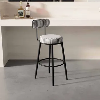 Роскошная гостиная Современный бархатный барный стул High Nordic Cafe Металлический мягкий офисный стул Эргономичные сандалии Скандинавская мебель XY50BC