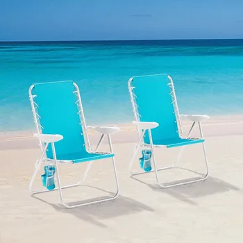 Алюминиевый банджи-пляжный стул, красная, белая и синяя полоса