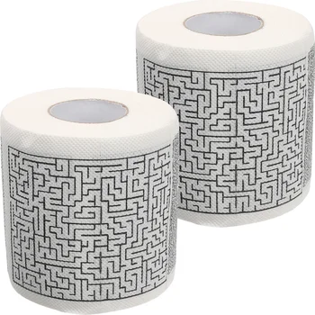 2 рулона Туалетные принадлежности Салфетки Цветная папиросная бумага Печатная ванная комната Подержанная бумага для катушки