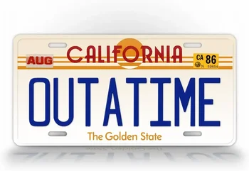 print SignsAndTagsOnline California Outatime Replica Auto Tag Назад в будущее Фильм Номерной знак Delorean