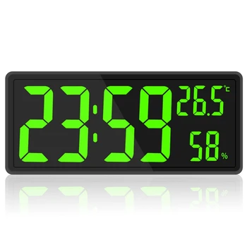  светодиодные цифровые настенные часы, дисплей с большими цифрами, температура и влажность в помещении, для фермерского дома, дома, класса, офиса