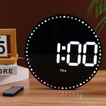 10 дюймовые большие светодиодные цифровые настенные часы с дистанционным управлением температура дата будильники дисплей автоматическая яркость для кровати V0D3
