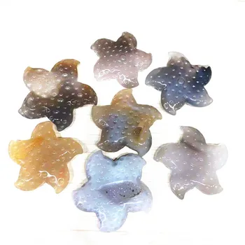 Агатовая жеода Морская звезда Натуральные кристаллические лечебные камни на Рождество