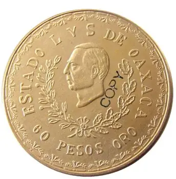 1916 Мексика 60 PEOSO Позолоченная копия монеты