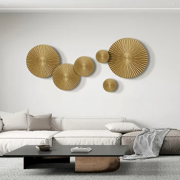 Современная роскошная отделка стен гостиная диван фон настенное украшение подвеска стена круглые подвесные украшения