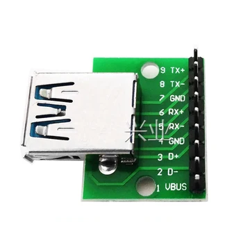 Адаптер Розетка Плата переноса USB 3.0 на DIP со штифтами Прямая и изогнутая печатная плата