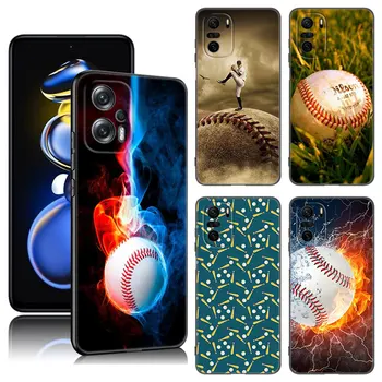 Бейсбольный спортивный чехол для телефона для Xiaomi POCO X3 X4 NFC F2 F5 M2 M3 M4 X5 Pro F3 F4 GT 5G C31 M5S Черный силиконовый чехол
