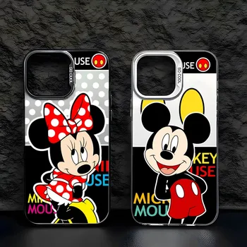 Disney Микки и Минни Маус Чехол для телефона Модный брендовый цветной чехол для телефона для IPhone 15 14 13 12 Pro Max 11 2024 Модная пара