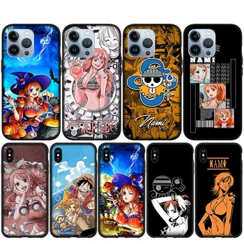 One Piece Luffy Nami Мягкий чехол для iPhone 15 14 13 12 Mini 11 Pro X XR XS Max 7 8 Plus + 15+ Чехол для телефона